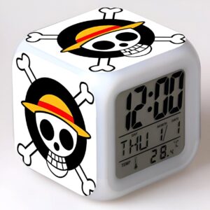 Réveil digital Jolly Roger Mugiwara LED sept couleurs écran numérique
