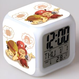 Réveil enfant One Piece Luffy et Chopper écran LED multicolore design robuste enfants