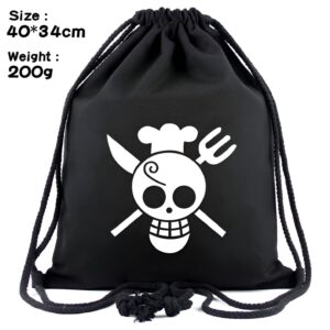 Sac bandoulière One Piece motif tête de mort de chef, toile 40 x 34 cm, fermeture chaîne, 20L