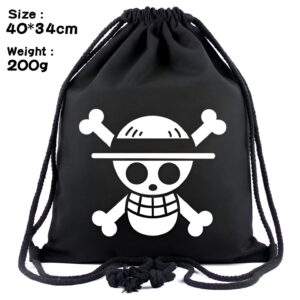 Sac bandoulière One Piece crâne noir en toile 20 litres