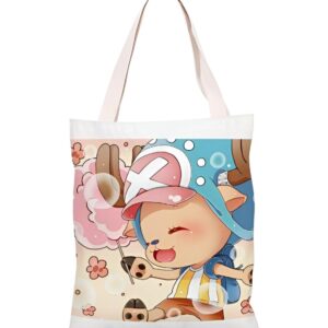 Sac cabas Chopper en toile canvas avec sangle réglable, illustration du médecin joyeux des Mugiwara