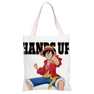Sac cabas Luffy en canvas One Piece, style Mugiwara, 39 x 35 cm