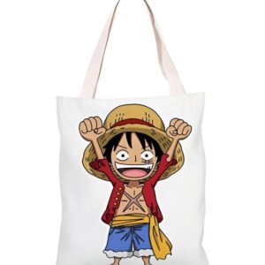 Sac cabas One Piece avec motif Luffy en canvas