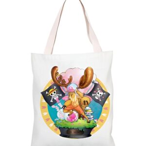 Sac tote bag One Piece fan design Chopper 39x35 cm canvas couleur naturelle