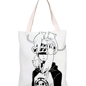 Sac cabas Trafalgar Law adorables chats design cuir synthétique One Piece