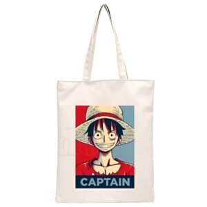 Sac à main toile avec motif Monkey D. Luffy capitaine Mugiwara