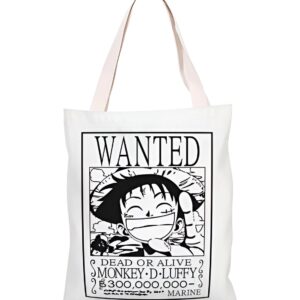 Sac cabas avec affiche Wanted de Monkey D Luffy, Roi des Pirates