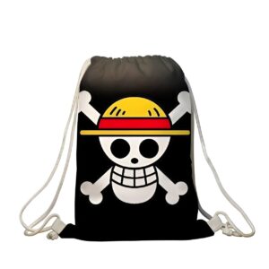 Sac à cordon avec design Jolly Roger One Piece pour le sport et aventures quotidiennes