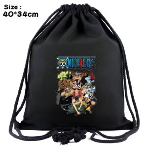 Sac a cordon cuir vegan motif Luffy et équipage Mugiwara One Piece