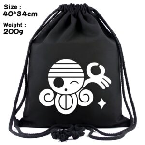 Sac à cordon One Piece en polyester motif tête de mort, 40 x 34 cm, capacité 20 litres
