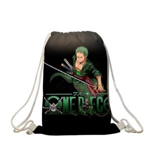 Sac à cordon Zoro avec bretelles nylon, design épéiste One Piece
