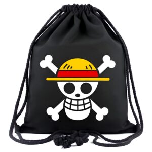 Sac cordon One Piece motif Jolly Roger en toile