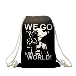 Sac gym Nouveau Monde Luffy One Piece, design arc emblématique, polyester