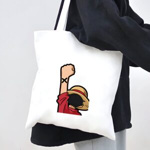 Sac coton avec illustration de Luffy poing leve