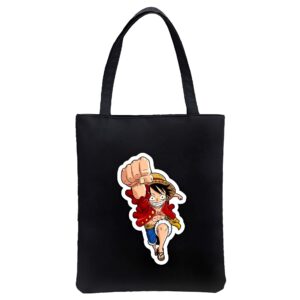 Sac coton noir Luffy 40x35 cm inspiré One Piece