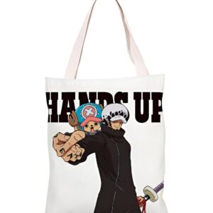 Sac fourre-tout One Piece Trafalgar Law et Chopper, simili cuir, design manga