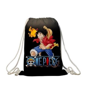 Sac de gym enfant avec design Luffy Red Hawk coloré pour jeunes pirates One Piece