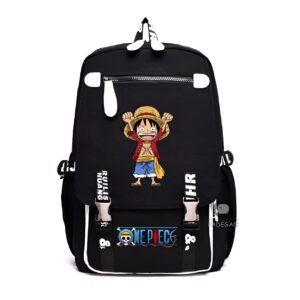 Sac à dos One Piece Luffy 5e Empereur en cuir synthétique, 46x30 cm, design puissant Nouveau Monde