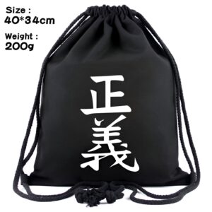 Sac à dos One Piece toile noire 40 x 34 cm avec fermeture chaîne et sangle d'épaule courbe