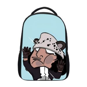 Sac à dos Kuma chibi enfant en simili-cuir noir, personnage One Piece style adorable