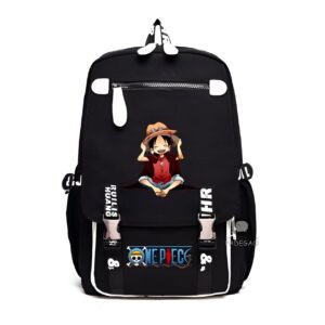 Sac à dos One Piece Luffy en Oxford synthétique, 46x30 cm, compartiments pratiques, style manga Toei Animation