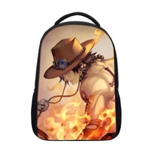 Sac à dos One Piece au motif de Portgas D. Ace avec bretelles ajustables
