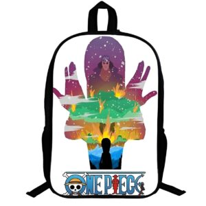 Sac à dos One Piece Ohara avec Nico Robin et Aokiji en nylon, bretelles rembourrées réglables