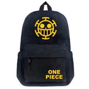 Sac a dos One Piece noir et jaune toile robuste grande capacite