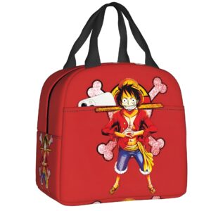 Sac repas isotherme Luffy One Piece 22 cm cuir végan rouge Mugiwara