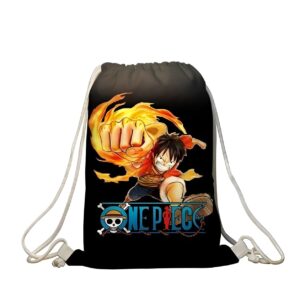 Sac de sport Luffy Red Hawk One Piece, polyester noir, design manga