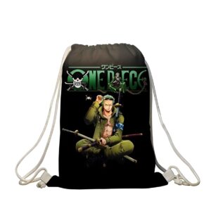 Sac de gym One Piece au design Zoro, nylon 35L avec lanière ergonomique