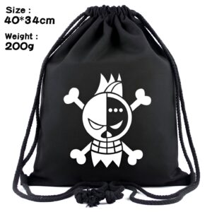 Sac de sport One Piece tête de mort flammée en toile 20 litres