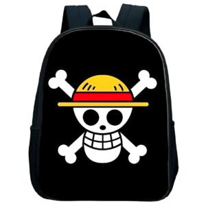 Sac à dos école avec motif Jolly Roger One Piece pour jeunes fans