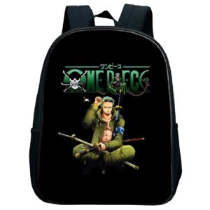 Sac à dos Zoro style sabreur One Piece, cuir végan robuste, design aventure Mugiwara