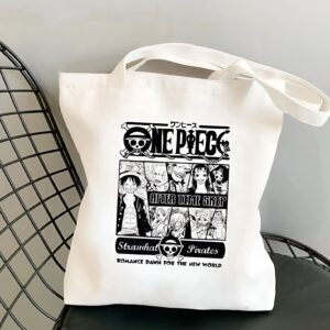 Tote bag coton 38x35 cm avec l'équipage des Mugiwara après le Time Skip