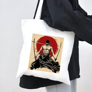 Sac tote cuir synthetique avec Zoro sous une lune rouge