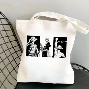 Tote bag coton 38x35 cm illustre des Mugiwara en version kawaii