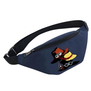 Sacoche banane One Piece motif Ace Luffy superposés, tissu Oxford, poches zippées