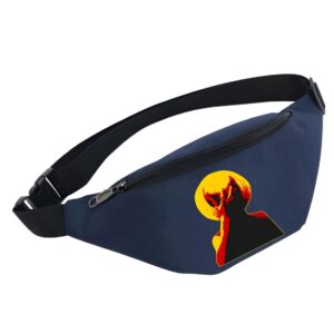 Sacoche banane One Piece motif chapeau de paille, tissu Oxford, poches zippées