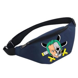 Sacoche banane One Piece motif Zoro Roronoa, tissu Oxford robuste, poches zippées