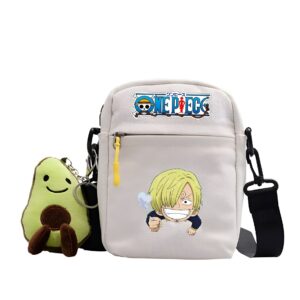 Sacoche bandoulière Sanji Vinsmoke cuisinier Mugiwara One Piece polyester avocat