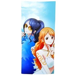 Serviette Nami et Robin coton motif aventure One Piece