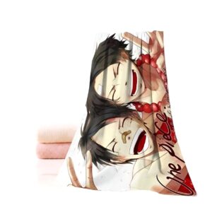 Serviette Ace et Luffy One Piece motif fraternel design