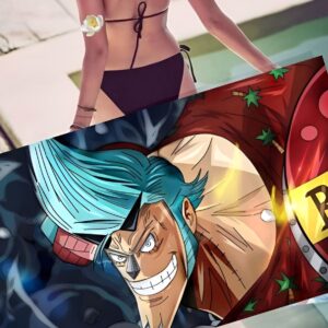 Serviette de plage Franky en coton, design One Piece, disponible en trois tailles