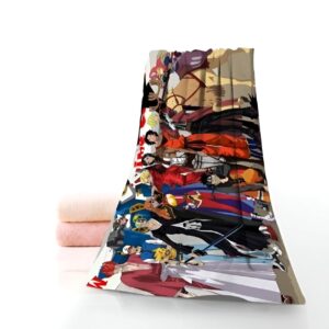 Serviette de plage aux motifs shonen avec Luffy, Zoro, Sanji et autres personnages One Piece