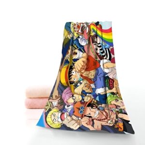 Serviette plage One Piece Luffy Ace personnages multiples design manga