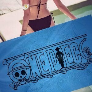Serviette de plage One Piece avec logo emblématique en coton absorbant