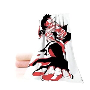 Serviette de plage One Piece avec design de Luffy en pose de combat énergique