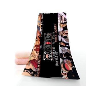 Serviette de plage One Piece avec motifs de l'arc Enies Lobby, personnages Luffy, Robin, Zoro
