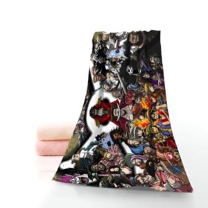 Serviette de plage One Piece aux motifs de Gol D. Roger et son équipage, dimensions 140x70cm coton-polyester